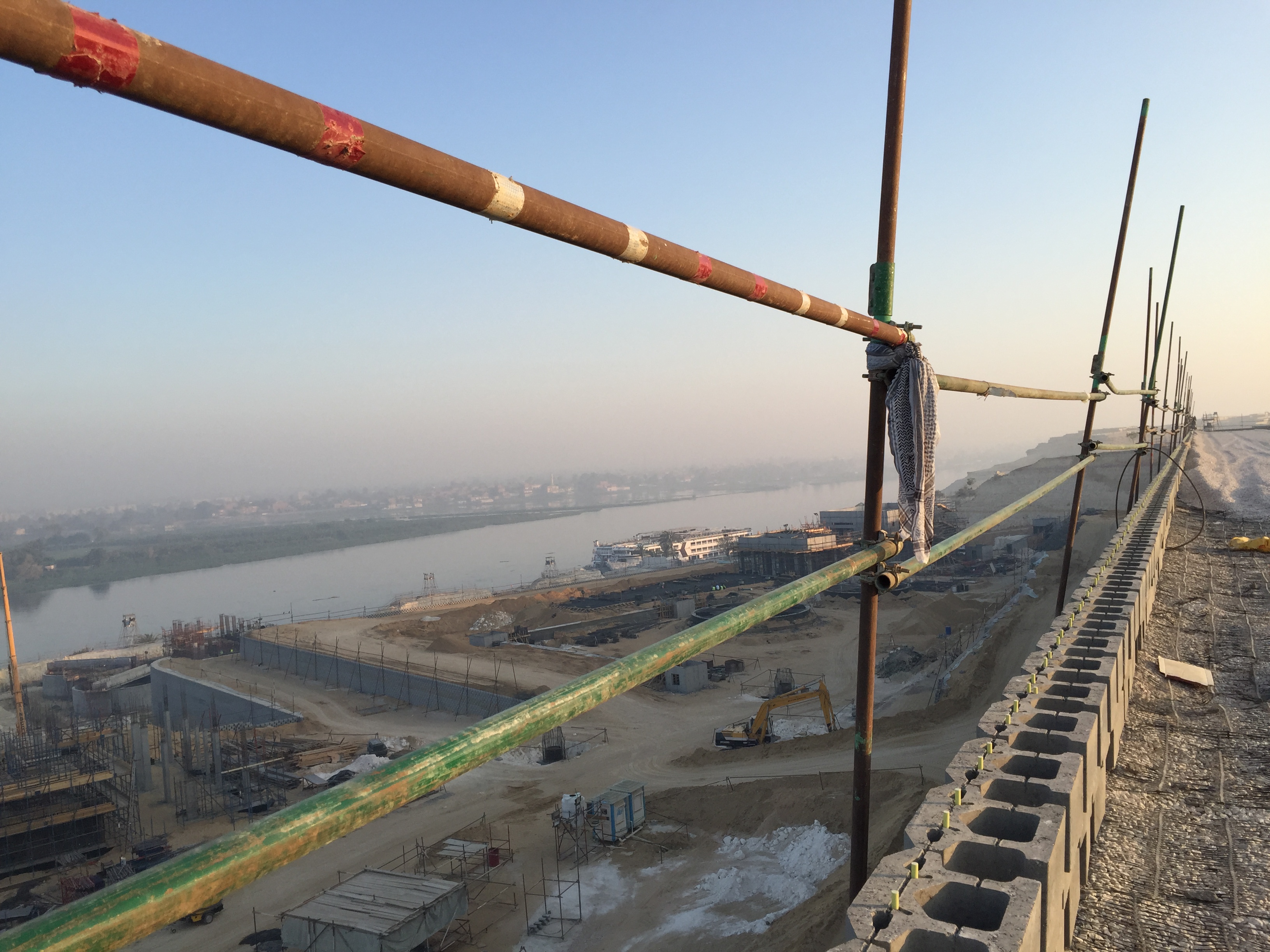 A view of the Nile at Beni Suef construction site at 5:40 am …